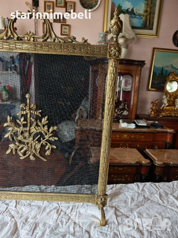 Бронзов параван за камина Луи 15, снимка 2 - Колекции - 54068243