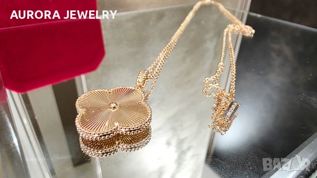 Van Cleef & Arpels VCA Rose Gold Magic Clear Long Vintage Alhambra Clover Дамско Колие, снимка 3 - Колиета, медальони, синджири - 54200232
