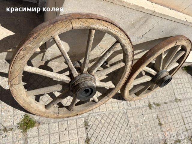 стари немски колела от каруца, снимка 6 - Антикварни и старинни предмети - 54330478
