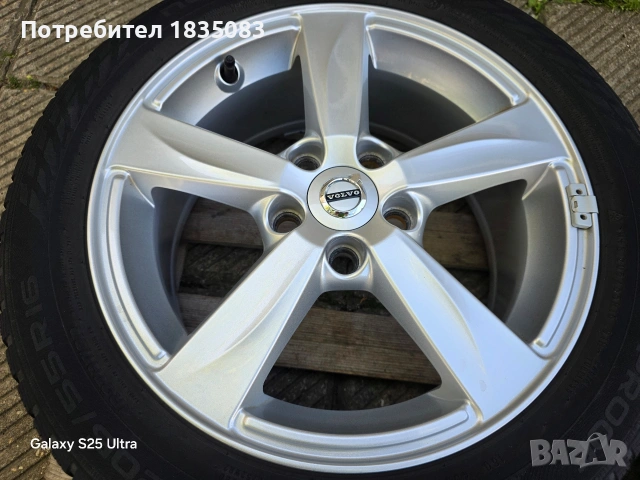 Лети джанти 16ки 5х108 Volvo + зимни гуми 205/55/16 Nokian, снимка 4 - Гуми и джанти - 54397052