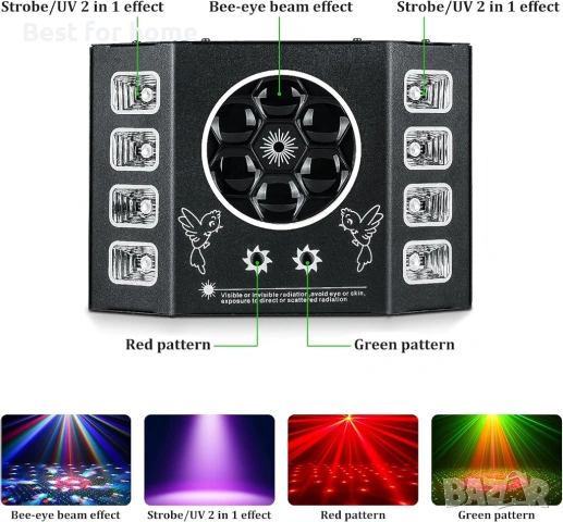 UV DJ светлини 100W Bee Eye стробоскоп сценично осветление диско светлина с лъчев модел , снимка 2 - Други - 54454269