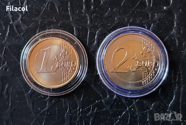 Сан Марино 1 и 2 евро 2021 и 2024 година UNC, снимка 2 - Нумизматика и бонистика - 54656747