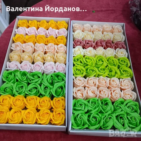 сапунени рози 50 бр в кутия , снимка 4 - Изкуствени цветя - 55345584