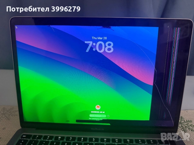 MacBook Air M1 – работещ, със счупен дисплей, снимка 6 - Лаптопи за работа - 53989475