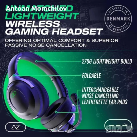 Гейминг слушалки ACEZONE A-Spire Wireless ANC, снимка 7 - Слушалки за компютър - 54805336