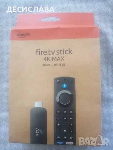 Най-мощният Amazon Fire TV Stick 4K MAX (2024/2025) – 16GB, НОВ