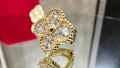 Van Cleef & Arpels VCA Gold Diamonds Vintage Alhambra Clips Clover Дамски Обеци, снимка 3