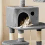 Многоетажна драскалка за котки с хамак и къщичка – 143 см, Светлосива, снимка 5
