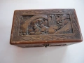 Старинно дървено сандъче ковчеже кутия дърворезба , снимка 5