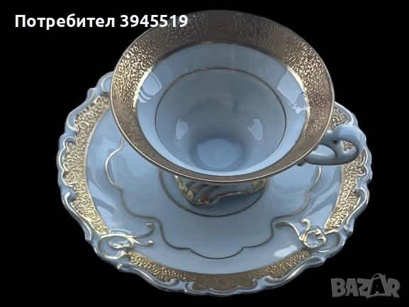 Рядък уникален порцеланов сет с позлата, снимка 3 - Антикварни и старинни предмети - 55040335