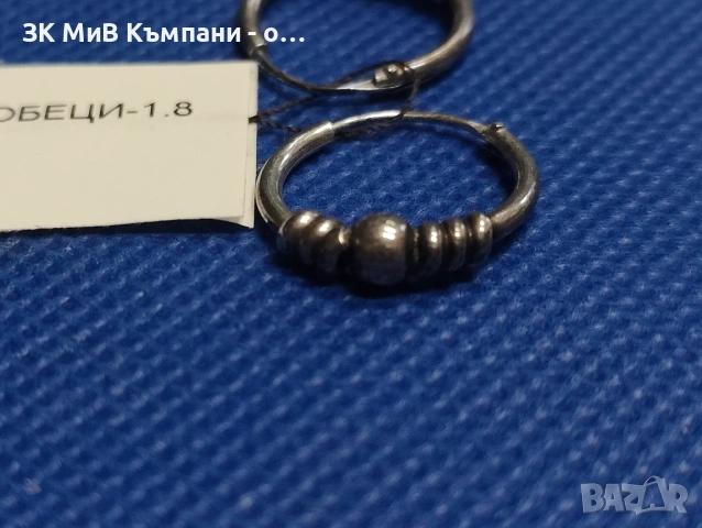 Сребърни обеци 1.88гр, снимка 2 - Обеци - 54672827