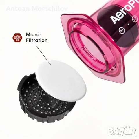 Ръчна кафеварка AeroPress Clear Black Coffee Press 10 oz Tritan, снимка 3 - Кафемашини - 55347479