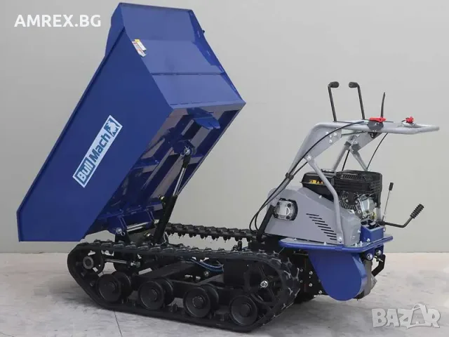 Верижна моторна количка (дъмпер) BullMach – 500 кг с хидравлично разтоварване, снимка 4 - Селскостопанска техника - 55405136