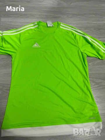 Оригинална спортна тениска Adidas Climalite неон зелена размер M