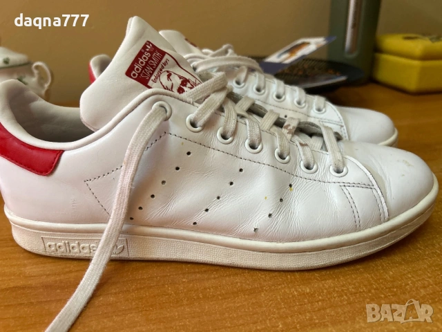 Маратонки ADIDAS STAN SMITH Running White/ Running White/ Red 42 номер, снимка 4 - Маратонки - 54685939