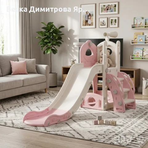 Самостоятелна детска пързалка със стълба 3 в 1 – за вътрешна и външна употреба, безопасна и стабилна, снимка 5 - Градински мебели, декорация  - 55337788