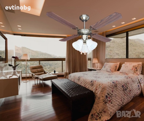 Вентилатор 42'' Muhler, таванен, осветление, снимка 5 - Лампи за таван - 54057749