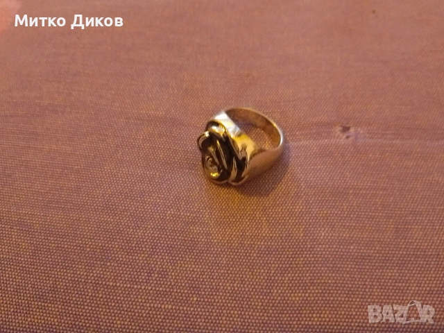 Сребърен пръстен роза 13.92 грама , снимка 3 - Пръстени - 54605980
