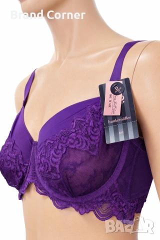 Hunkemöller сутиен 85D в наситено лилаво с дантела, снимка 2 - Бельо - 54530632
