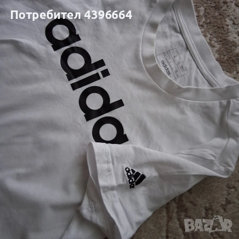 дамски бели тениски на puma и adidas л размер, снимка 3 - Тениски - 54778463