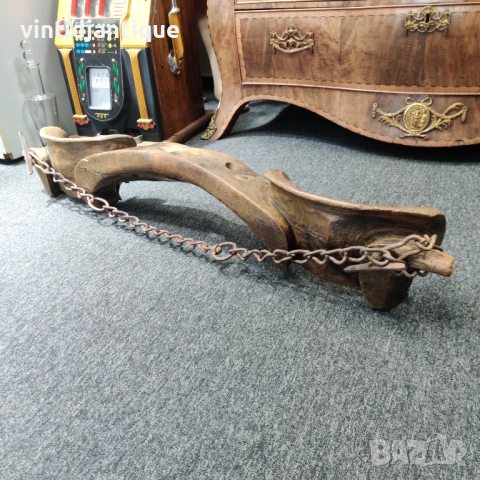 Старинно дървено иго (или ярем) за впрягане на добитък., снимка 2 - Антикварни и старинни предмети - 53905691