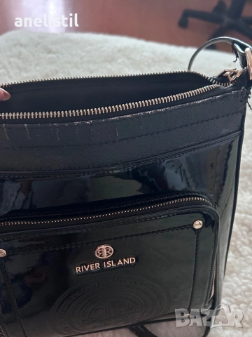 Дамска чанта River Island – черен лак, снимка 2 - Чанти - 55137092