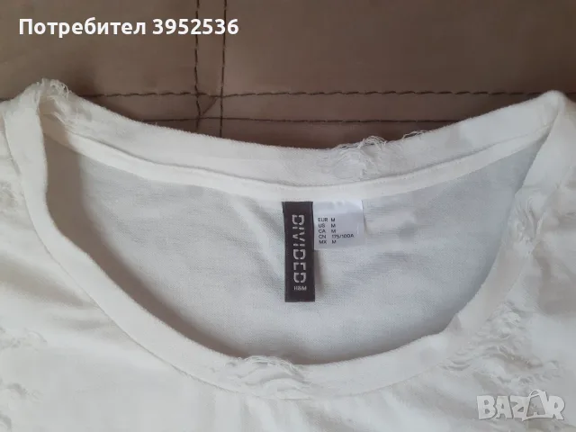 Мъжки тениски "H&M"размер М и L, с яката е бяла , другата е бежава със скъсани детайли,като нови!!!, снимка 2 - Тениски - 55623198