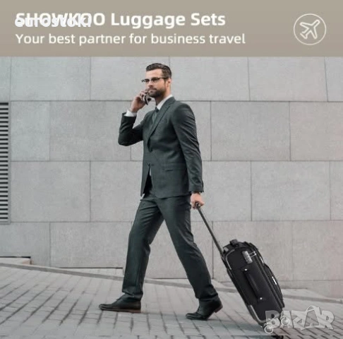Комплект куфари SHOWKOO от 3 части, включва 3 текстилни куфара  M-L-XL, TSA заключване, 4 въртящи се, снимка 3 - Куфари - 54874662