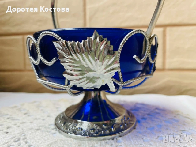 Красива посребрена захарница или бонбониера от Англия , снимка 2 - Антикварни и старинни предмети - 54229501