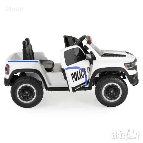ТОП ЦЕНАНОВО!Акумулаторен джип RAM POLICE WHITE с 12V батерия,EVA гуми,сигнални светлини,дистанно, снимка 6 - Детски велосипеди, триколки и коли - 55074872
