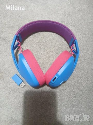Безжични геймърски слушалки Logitech G435 LIGHTSPEED (Blue/Raspberry) , снимка 4 - Bluetooth слушалки - 55684923