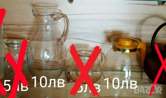Стъклени чайници и кана без пукнатини или драскотини