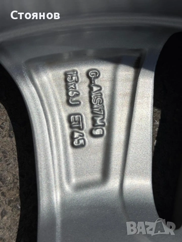 Оригинални лети джанти Тойота 15"+ почти нови гуми CONTINENTAL летни с TPMS датчици, снимка 9 - Гуми и джанти - 55199458