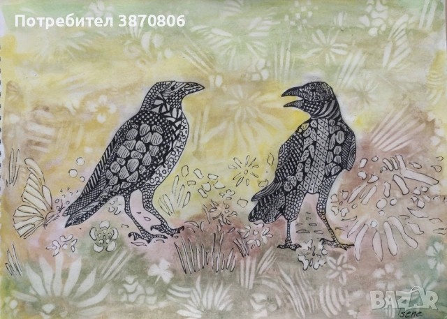 Рисунки, зентангъл, акварел, снимка 3 - Декорация за дома - 54263718