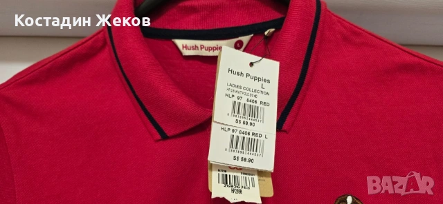 28€. Нова със етикет. Дамска поло тениска с яка Hush Puppies, снимка 6 - Тениски - 54895633