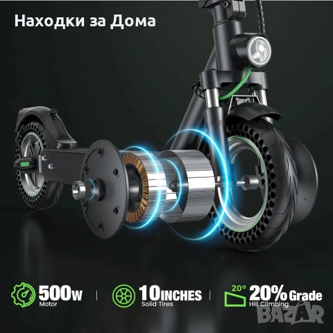 isinwheel S9Max Adult Commuter Electric Scooter 500W ‼️‼️ЧИСТО НОВА Електрическа Тротинетка ‼️‼️ 220, снимка 3 - Аксесоари и консумативи - 54999549