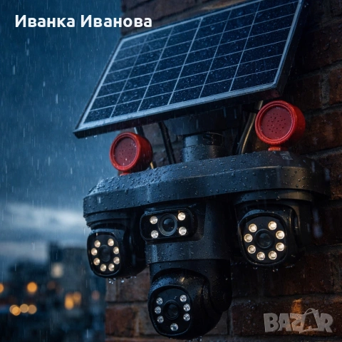 Соларна камера LYLU със SIM карта, 4 лещи и 26 диода – интелигентна защита без ограничения, снимка 2 - Камери - 54296869