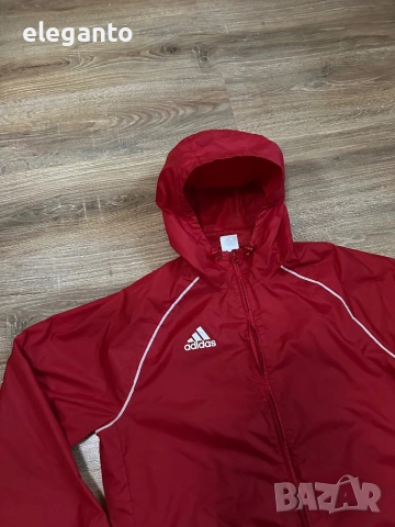 Мъжка водоустойчива ветровка Adidas CORE18 Rain Jacket red  , M размер, снимка 3 - Якета - 54654217