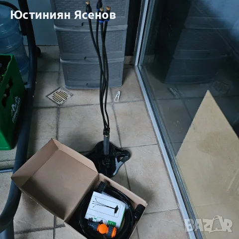 Стойка за водна мъгла 80 см | Охлаждаща система 8.08 м | 4 регулируеми дюзи За тераса или градина, снимка 4 - Напояване - 55365410