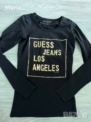 Дамска блуза Guess Jeans с дълъг ръкав черна
