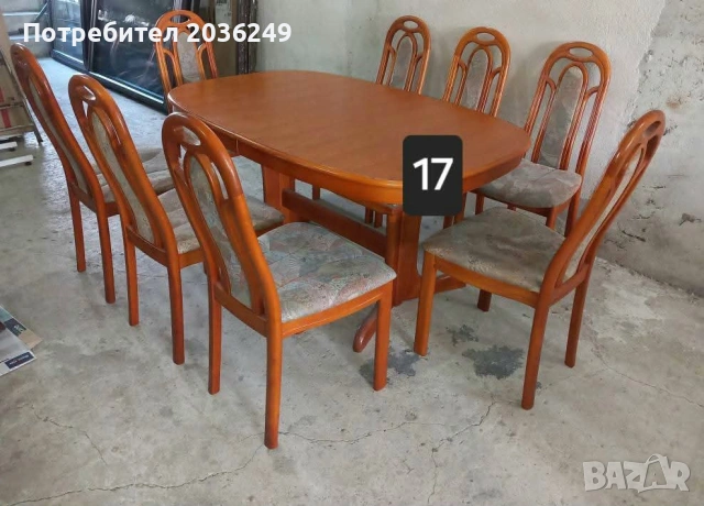 Комплект масивна разтегателна маса- автомат с 8 стола, снимка 7 - Маси - 54137462