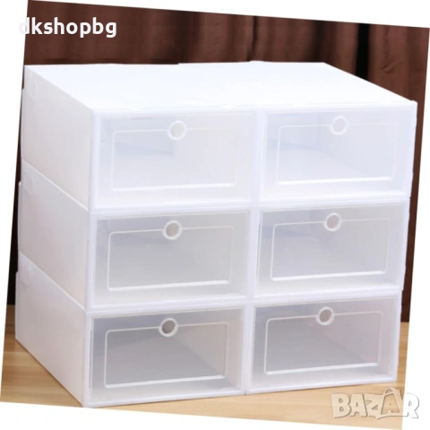 4948 Кутия за обувки XL 33x24x14 см – Прозрачен органайзер с предно отваряне, снимка 5 - Други стоки за дома - 54347899
