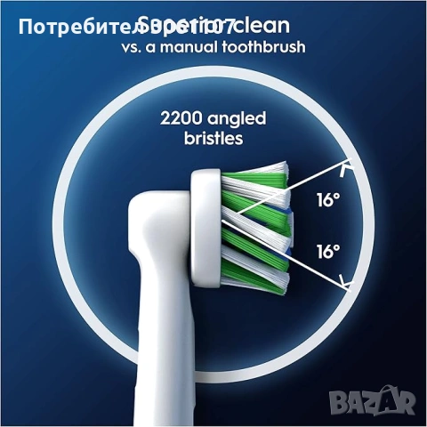 Резервни глави накрайник за Braun Oral-B CrossAction 12 бр. бели, снимка 2 - Други - 54517534