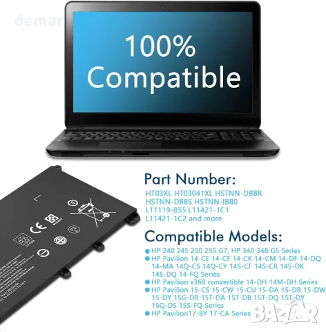 HT03XL Батерия за лаптоп HP Pavilion 15 и други модели, снимка 3 - Батерии за лаптопи - 55522713