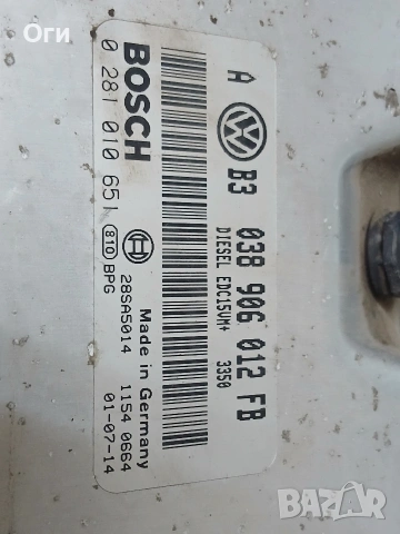 Компютър за Фолксваген Голф 4 1.9 TDI 038 906 012 FB / 0 281 010 651, снимка 2 - Части - 55020870