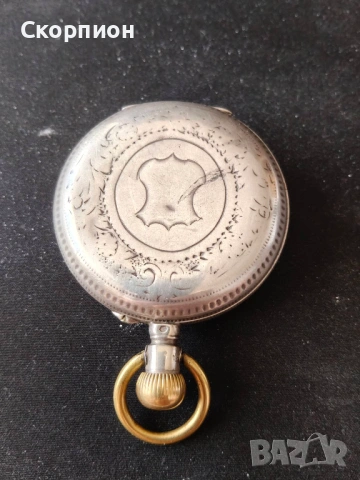 Швейцарски СРЕБЪРЕН джобен часовник Remortoir 1900г. - 15 РУБИНА - ПРОМОЦИЯ, снимка 5 - Джобни - 51648205