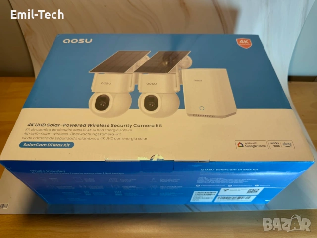 aosu 4K соларни охранителни камери – 2 бр. + база, снимка 15 - Комплекти за видеонаблюдение - 54946457