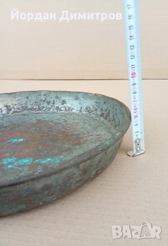 Стар медна тава , снимка 3 - Антикварни и старинни предмети - 54230602