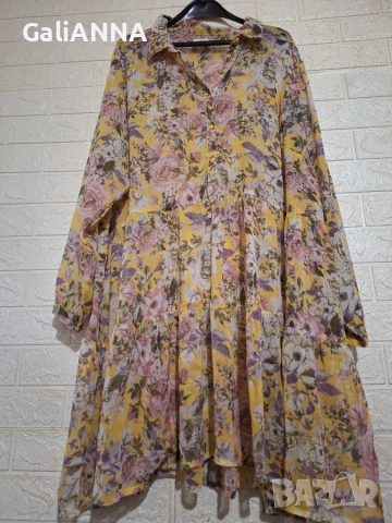 СТРАХОТНА ЕФИРНА РОКЛЯ/ТУНИКА 3XL-4XL, снимка 4 - Туники - 55166263