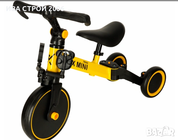 Детски баланс велосипед 3 в 1 Trike Fix Mini | С педали | Регулируем | Жълт, снимка 3 - Столчета за кола и колело - 54192643
